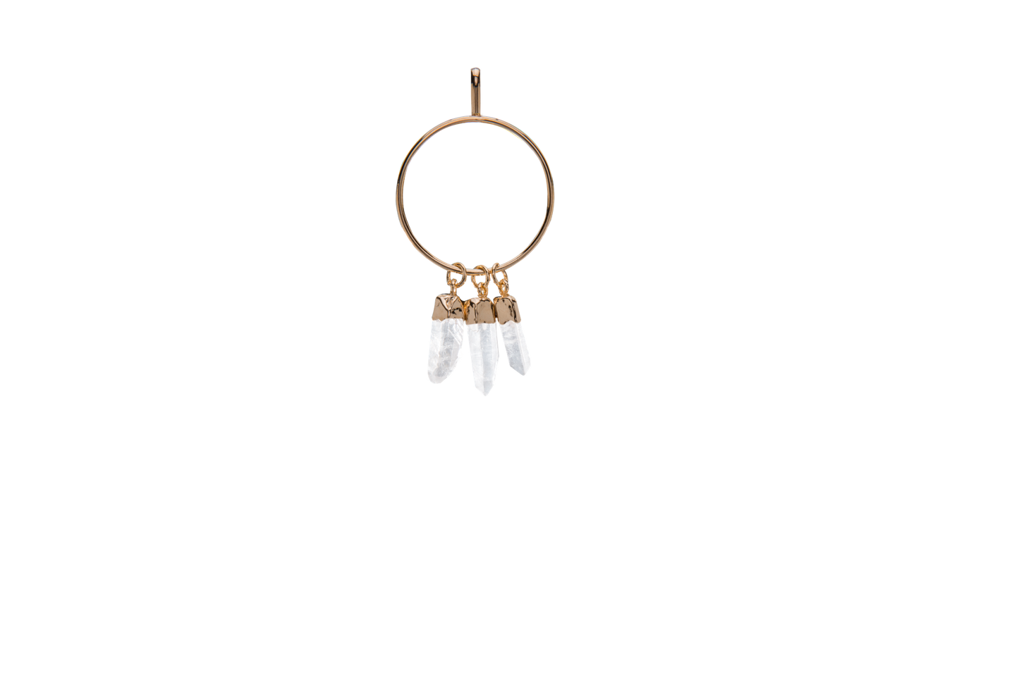 Argola com 3 Pontas de Ametista com Balanço